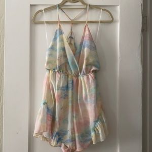 Reverse pastel multi colored romper